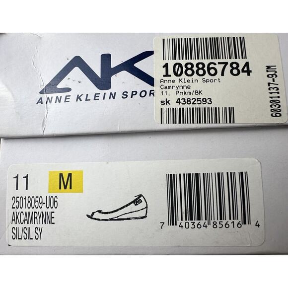 Vintage Anne Klein Sport CAMRYNE Silver OpenToe Wedge Pumps, Sz 11, 15-100 - Picture 3 of 9